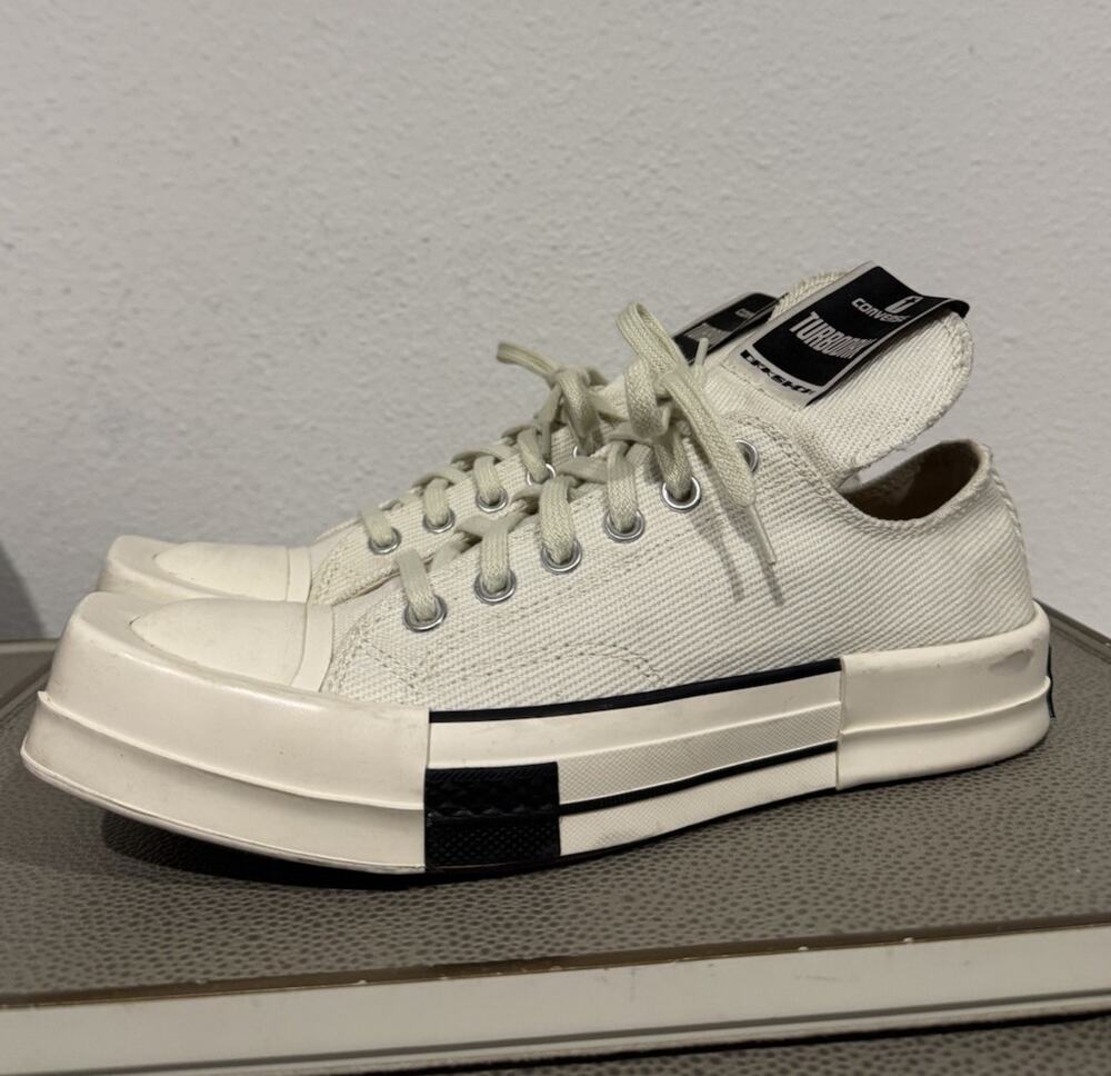Converse x Rick Owens TURBODRK Chuck 70 Low 'Lily White' Men's Size 7